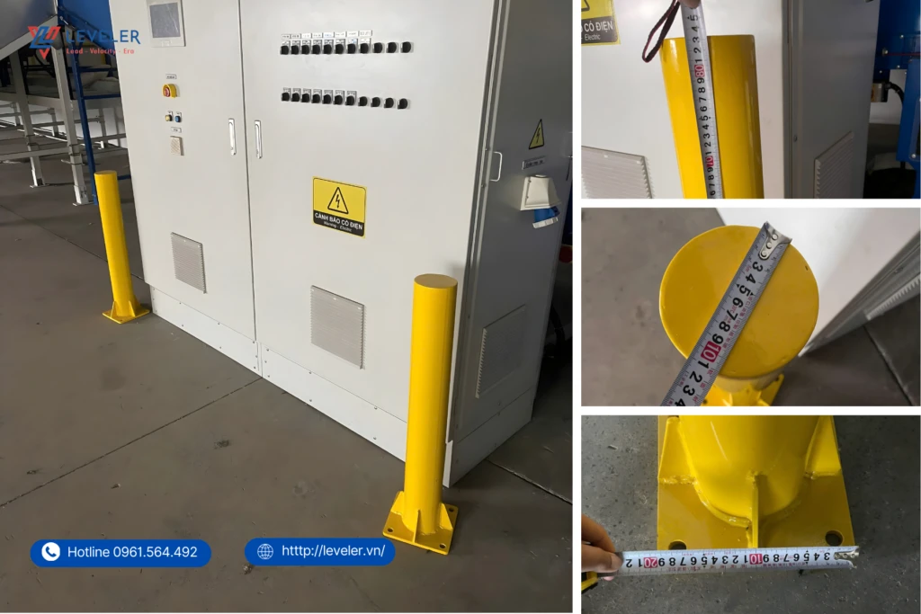 Trụ chống va đập bằng ống thép phi 141 sơn tĩnh điện