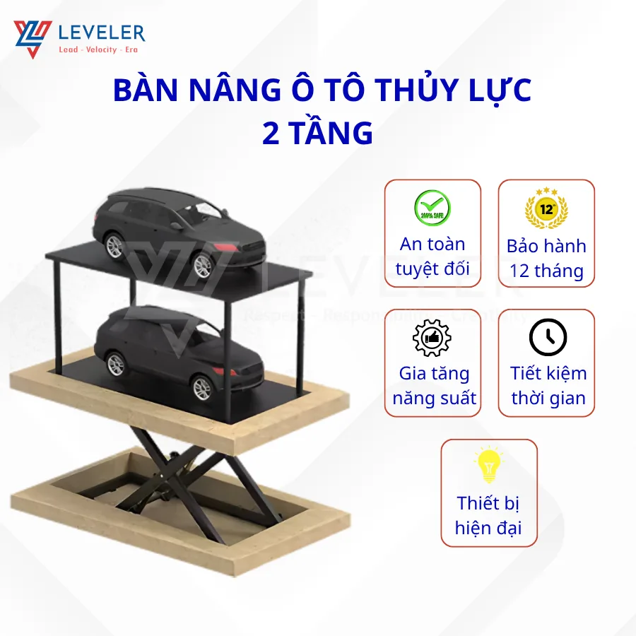 Bàn Nâng Ô Tô Thủy Lực 2 Tầng