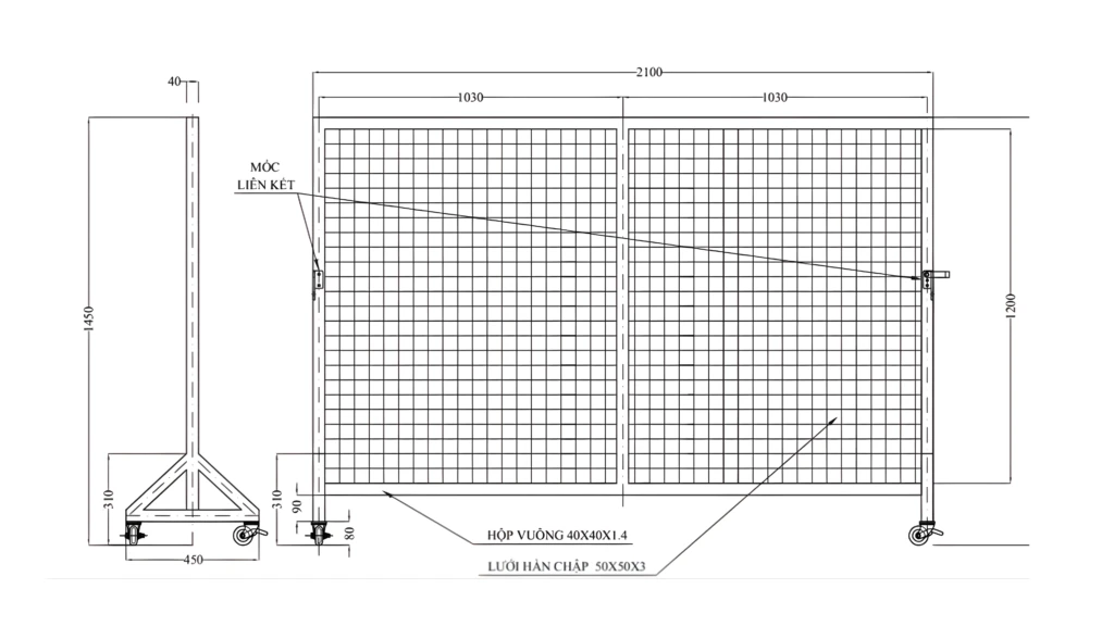 Bản vẽ Kỹ thuật khung Hàng rào