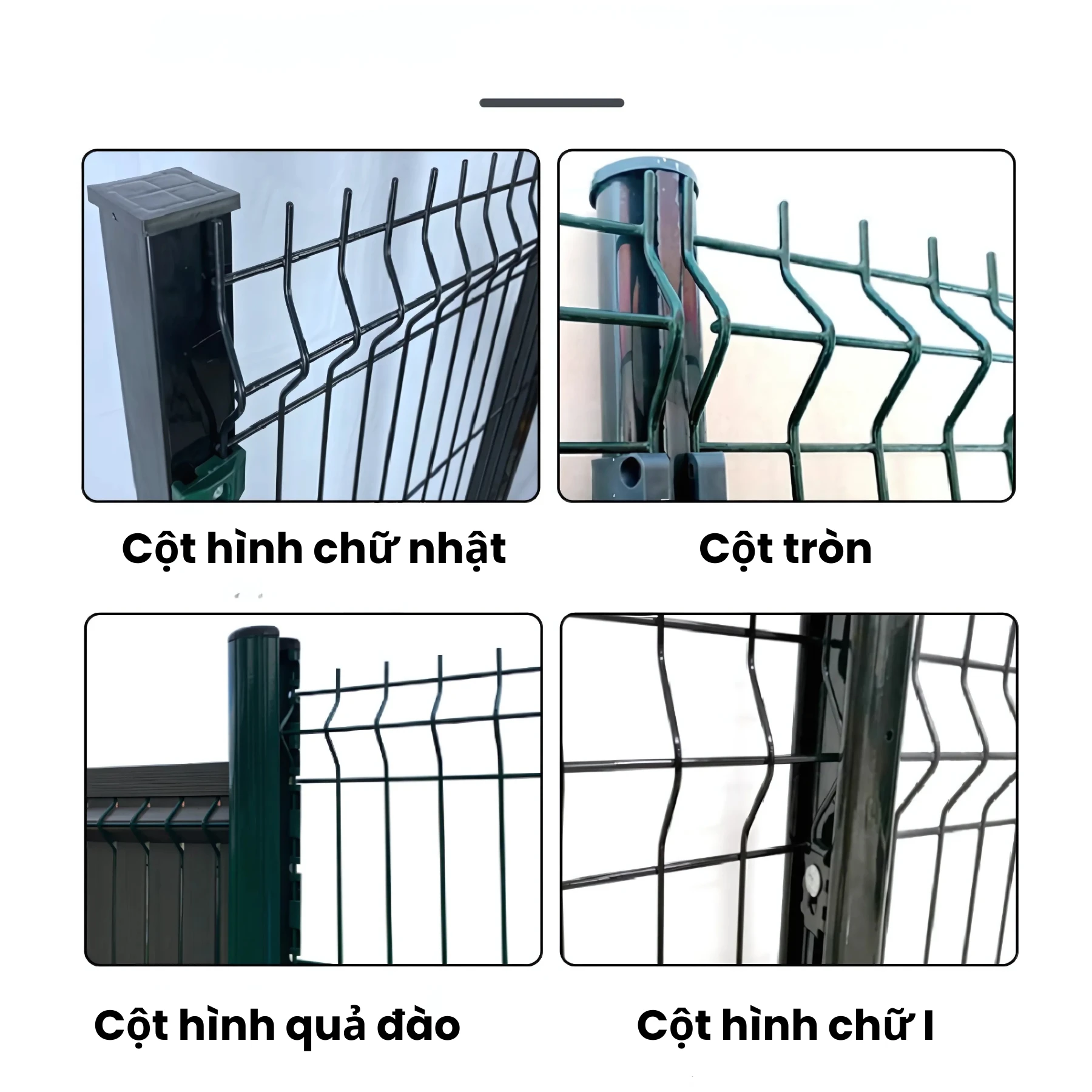 Các loại cột hàng rào thép lưới