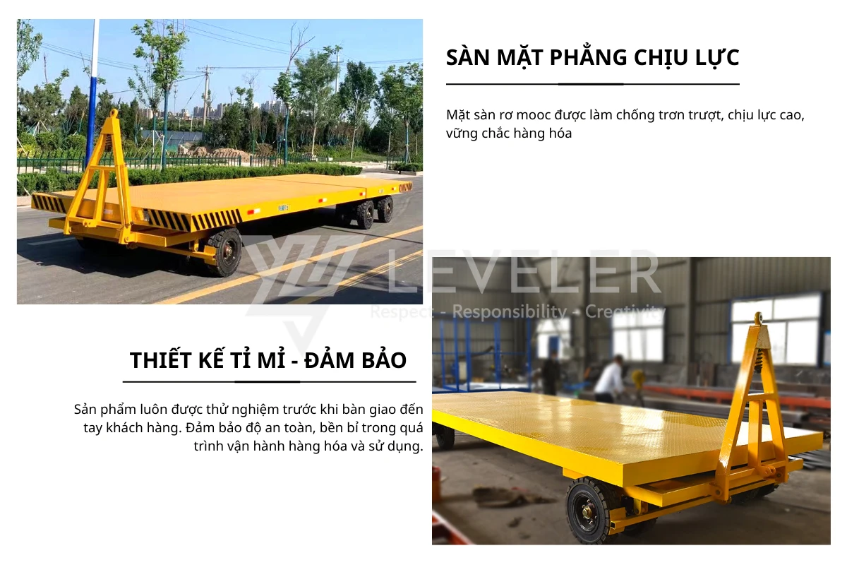 Cấu tạo Rơ Moóc Sàn Phẳng Kéo Hàng 20 – 50 tấn