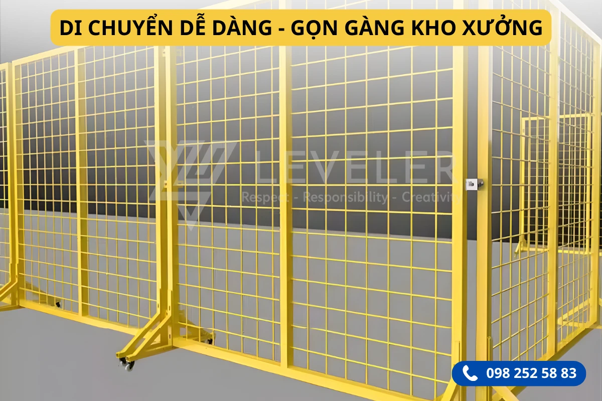 Ưu điểm của Hàng Rào Lưới Thép Di Động Có Bánh Xe LEVELER