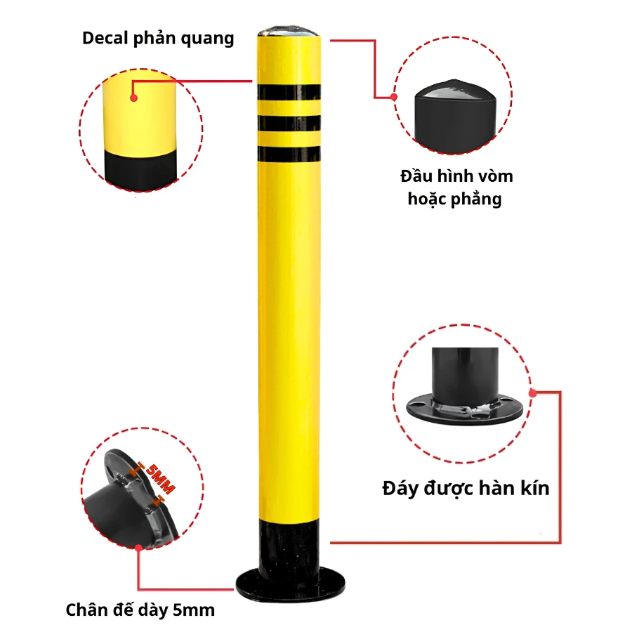 Cấu tạo của trụ chống va đập