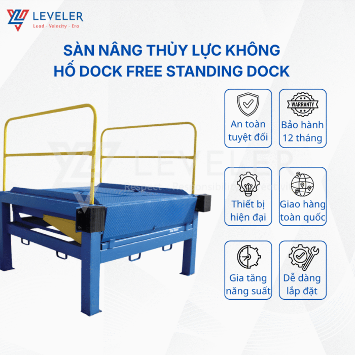 Sàn nâng thủy lực không hố Dock Free Standing Dock