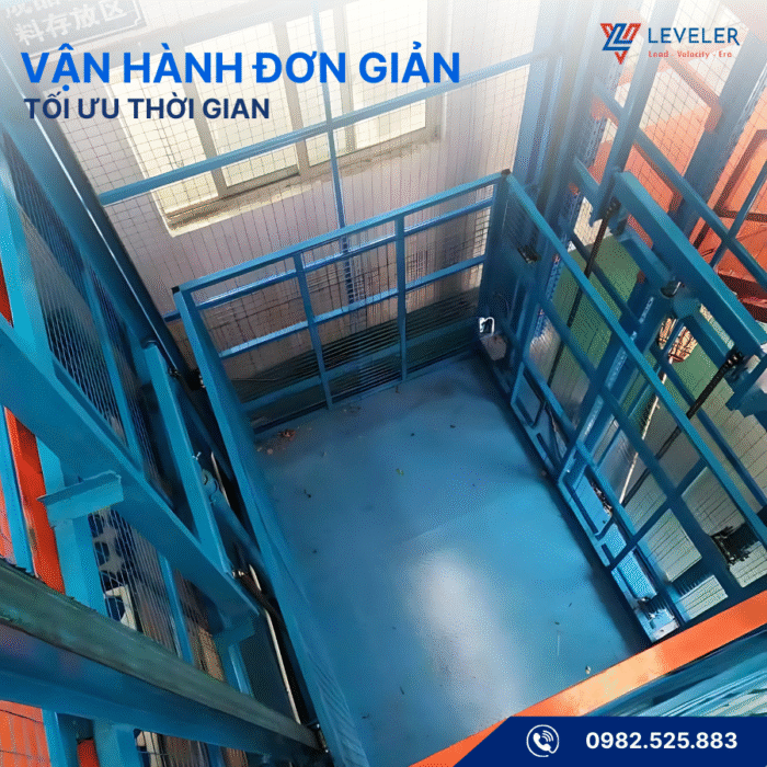 Thang nâng hàng lưới chắn