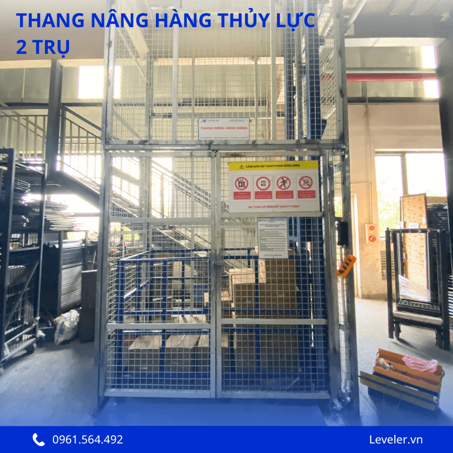 Thang nâng hàng thuỷ lực 2 trụ - Ảnh 5