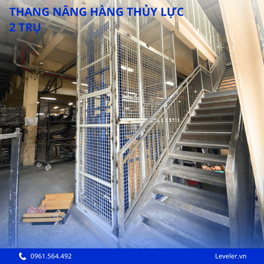 Thang nâng hàng thuỷ lực 2 trụ - Ảnh 6