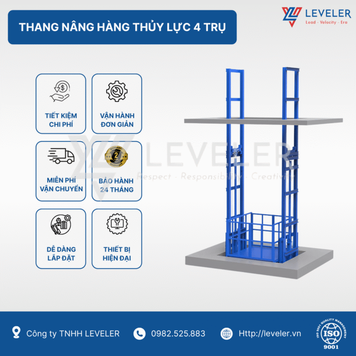 Thang nâng hàng thuỷ lực 4 trụ