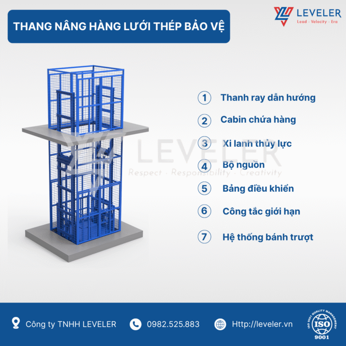 Thang Nâng Hàng Lưới Thép Bảo Vệ - Ảnh 2
