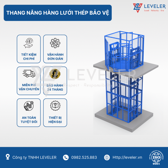 Thang Nâng Hàng Lưới Thép Bảo Vệ