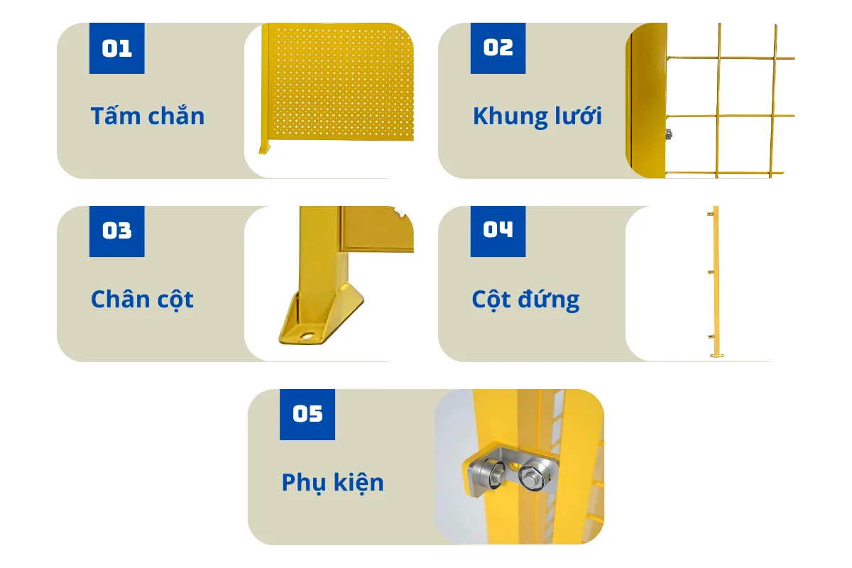 Cấu tạo chi tiết hàng rào bảo vệ đục lỗ Cấu tạo chi tiết hàng rào bảo vệ đục lỗ