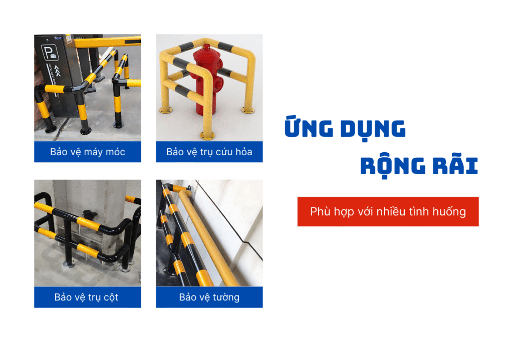 Ứng dụng rộng rãi của lan can chống va chạm Ứng dụng rộng rãi của lan can chống va chạm