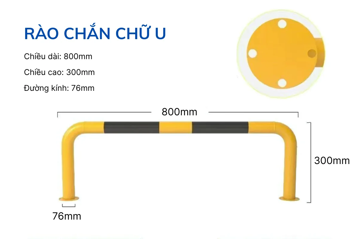 Kích thước phổ biến của rào chắn chữ U Kích thước phổ biến của rào chắn chữ U