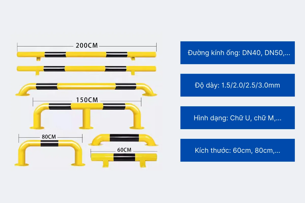 Thông số kỹ thuật rào chắn chữ U Thông số kỹ thuật rào chắn chữ U