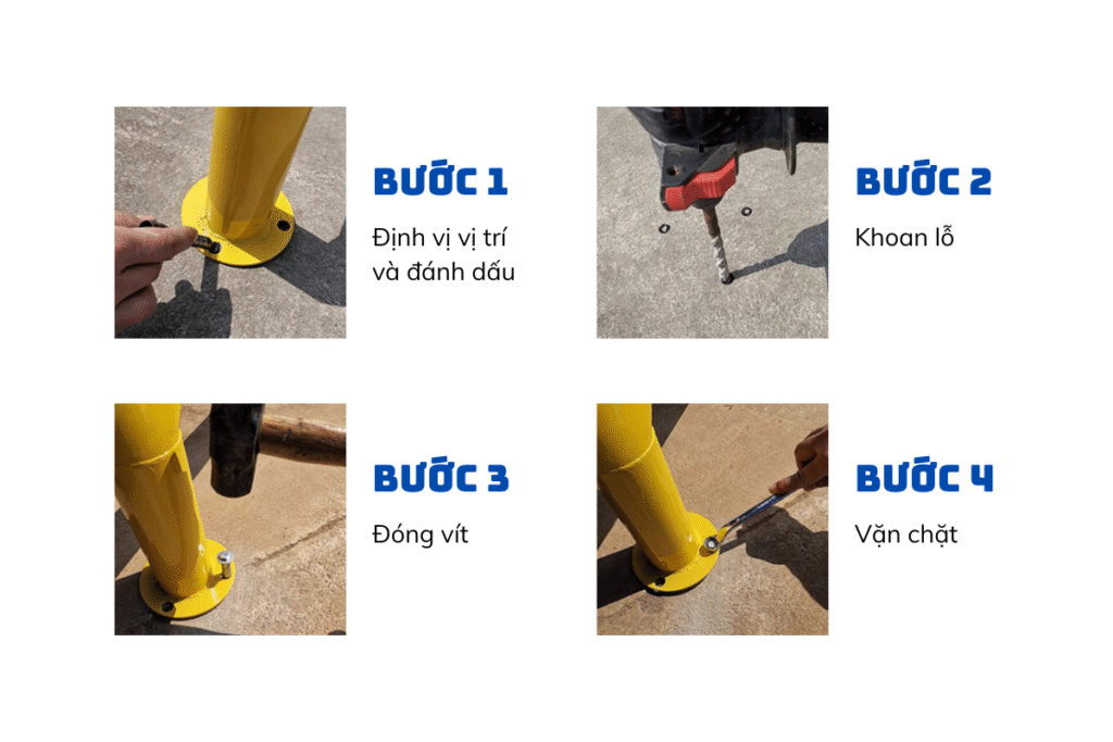 Quy trình lắp đặt rào chắn chữ U