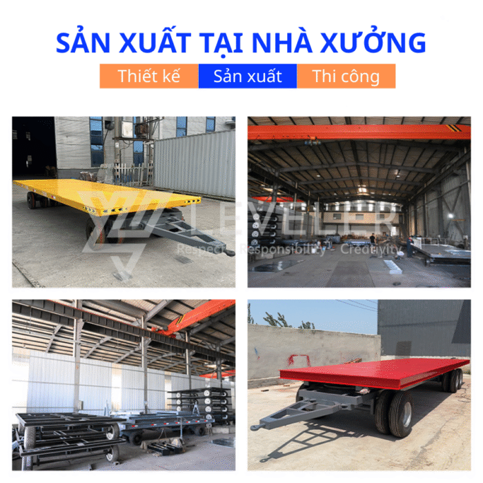 Rơ mooc sàn phẳng kéo hàng 5-10 tấn