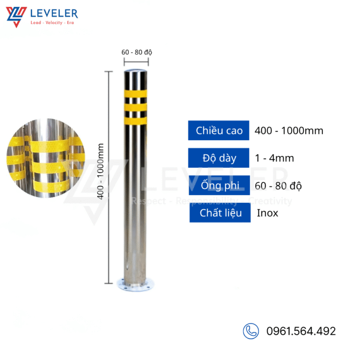 Trụ chắn Inox Leveler - Ảnh 2