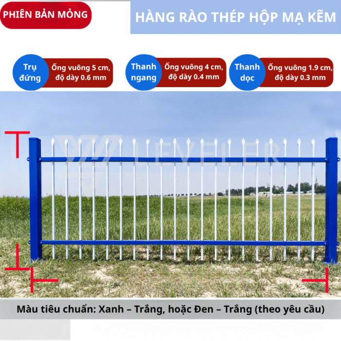 Hàng rào thép hộp mạ kẽm Leveler - Ảnh 3