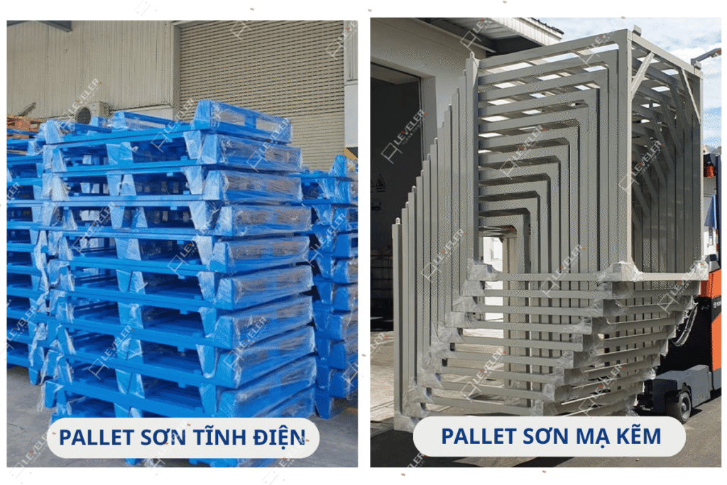 Phân biệt pallet sắt sơn tĩnh điện và sơn mạ kẽm