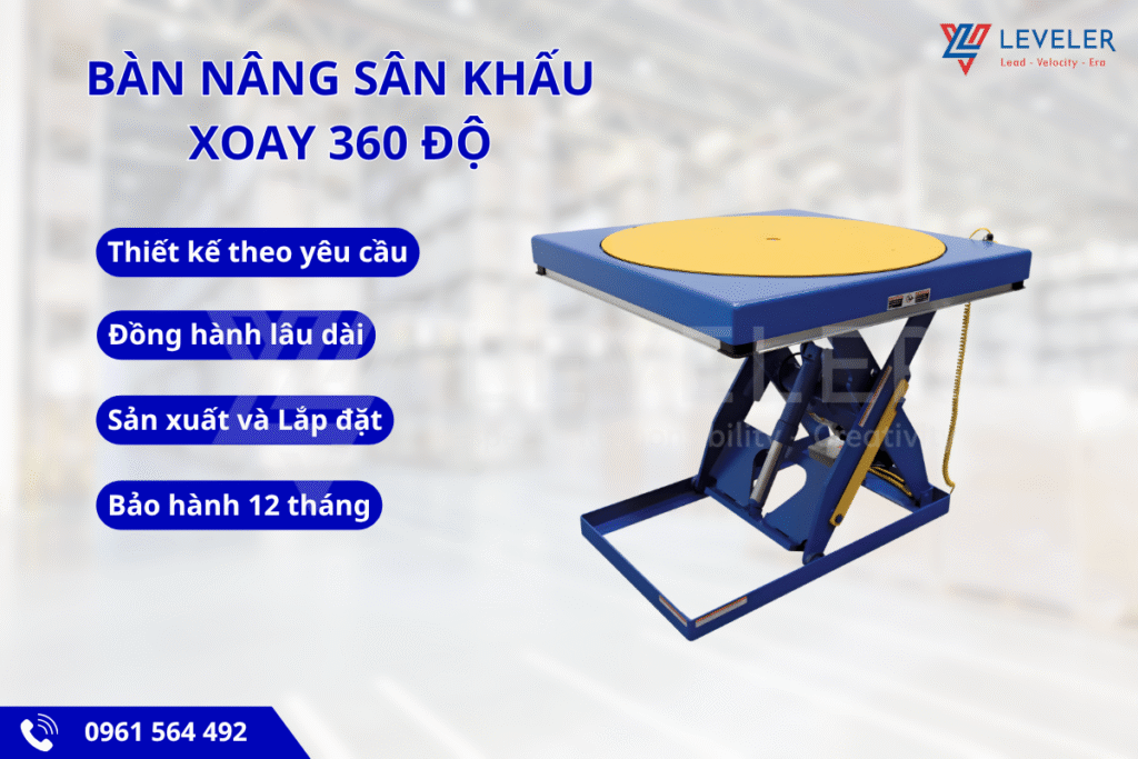 Bàn nâng thủy lực xoay 360 độ 