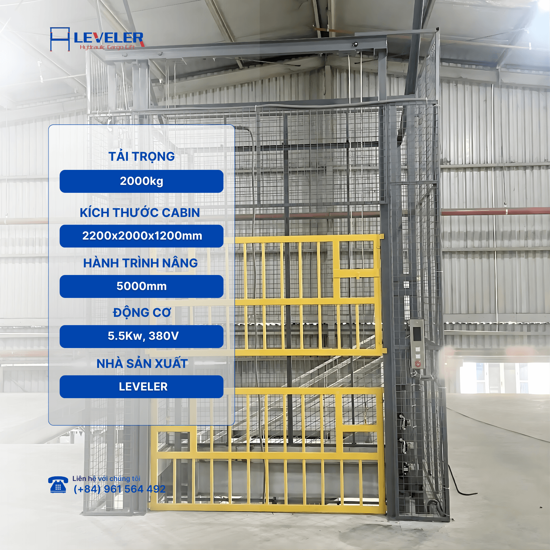 Thang nâng hàng thuỷ lực 4 trụ - Ảnh 9