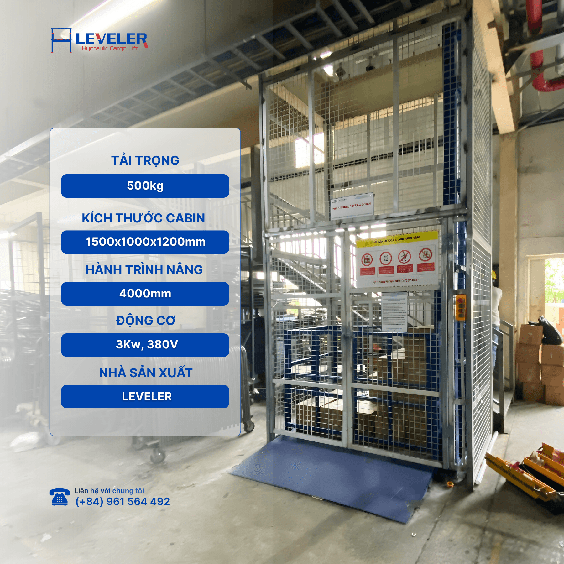 Thang nâng hàng 500kg