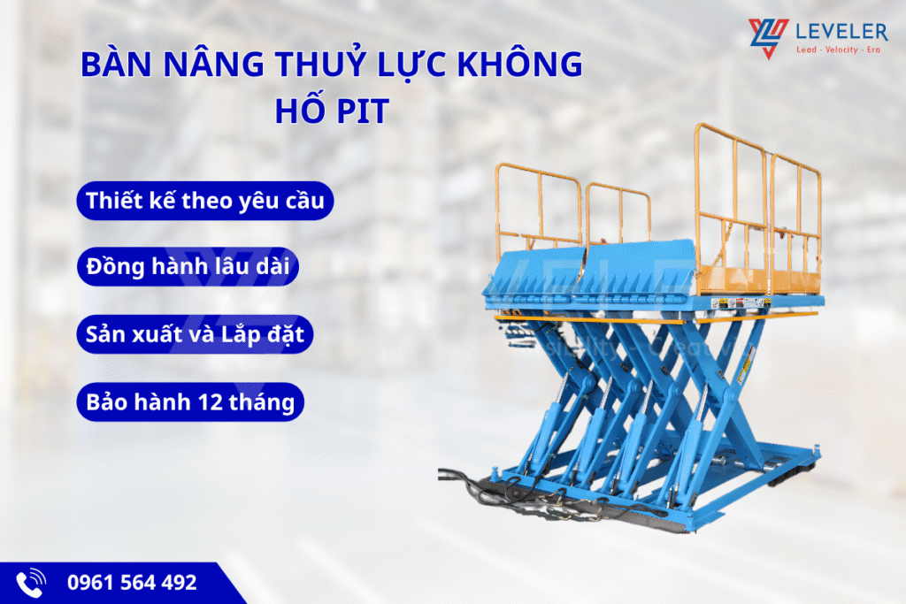 Bàn nâng thủy lực không hố pit