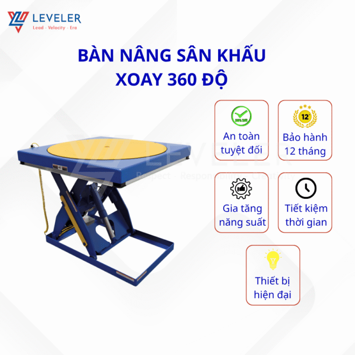 Bàn nâng thủy lực xoay 360 độ