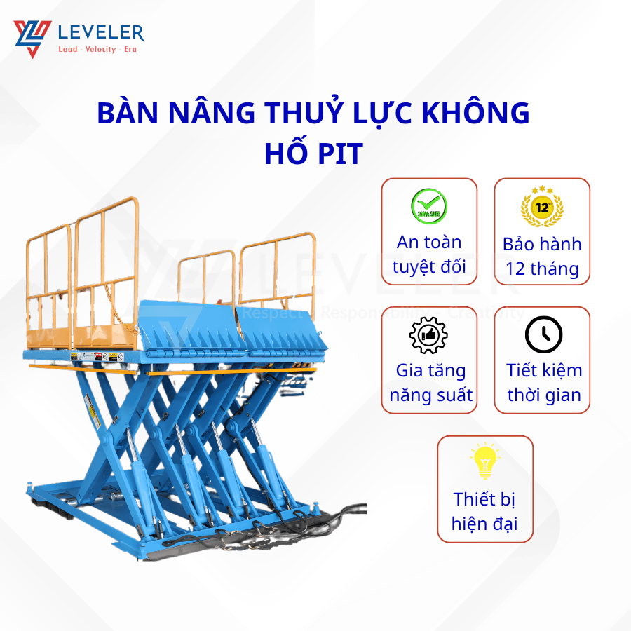 Bàn nâng thủy lực không hố pit