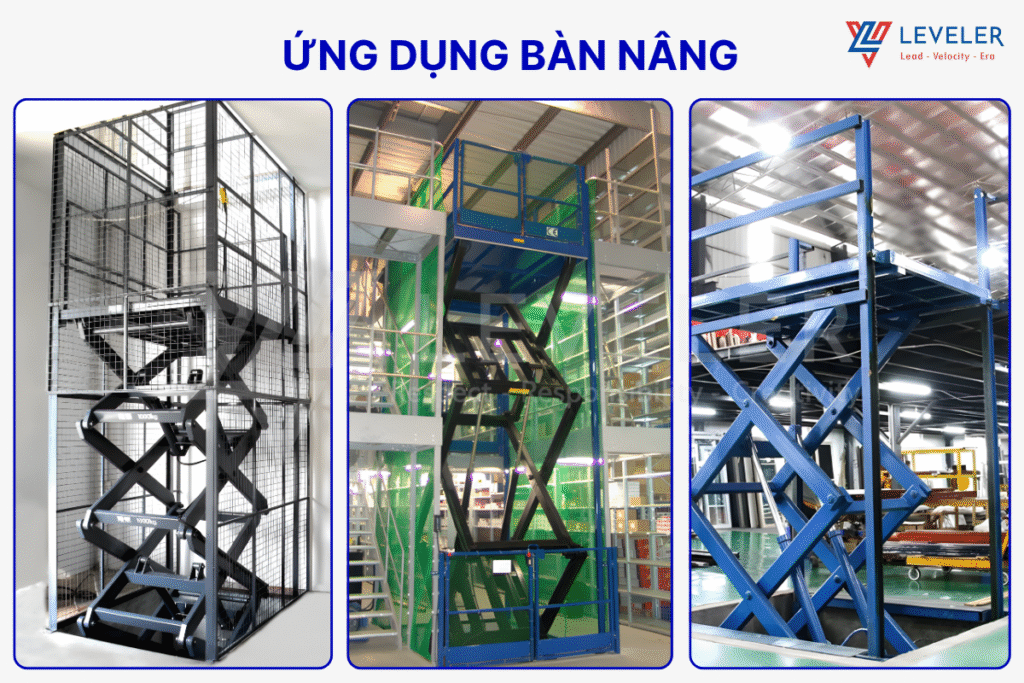 Ứng dụng bàn nâng thủy lực cắt kéo