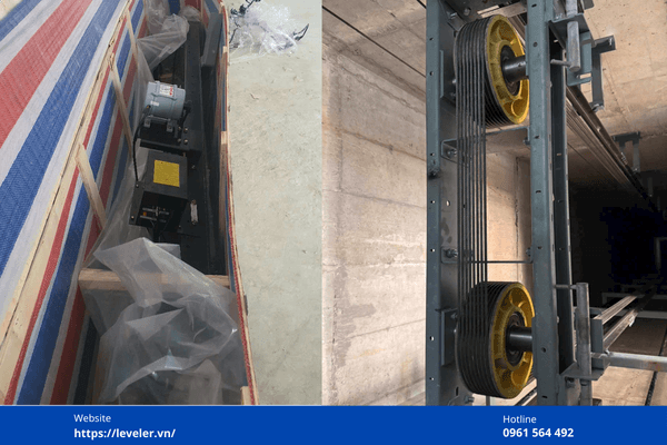 Các bộ phận của thang máy tải hàng 1000kg