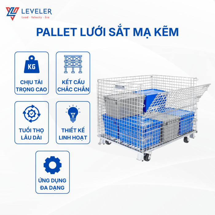 Pallet Lưới Sắt Mạ Kẽm LEV 02
